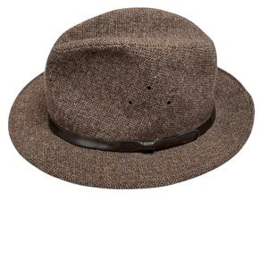 Pendleton Brown Tweed Hat with Dark Band 100% virgin wool size XL made in USA